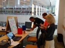 Jim Clark, Daphne Greaves, and Stacy Rachel comment on the quality of the pedestrian network around the Champaign Public Library.